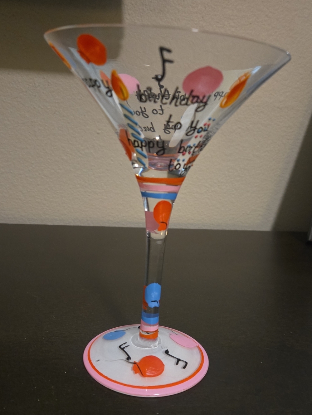 Happy Birthday Martini glass